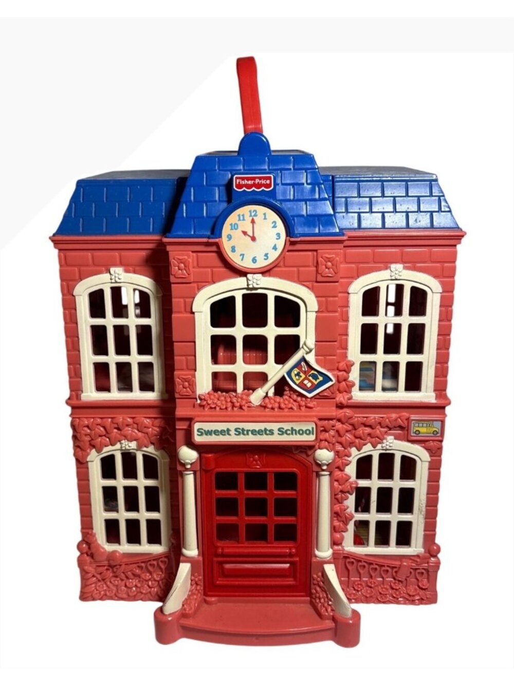 Fisher Price Sweet Streets Schoolhouse Playset With Carry Handle 2002 Vintage